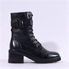 Regarde Le Ciel Marcy Buckle Lace Boot - Black Leather